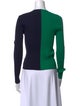 Staud Colorblock Pattern V-Neck Top