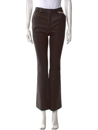 Staud Lamb Leather Straight Leg Pants