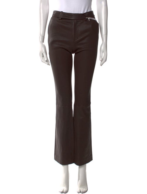 Staud Lamb Leather Straight Leg Pants