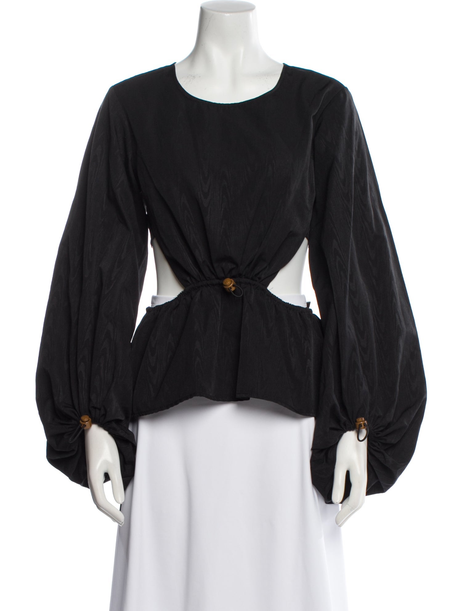 Staud Scoop Neck Long Sleeve Blouse