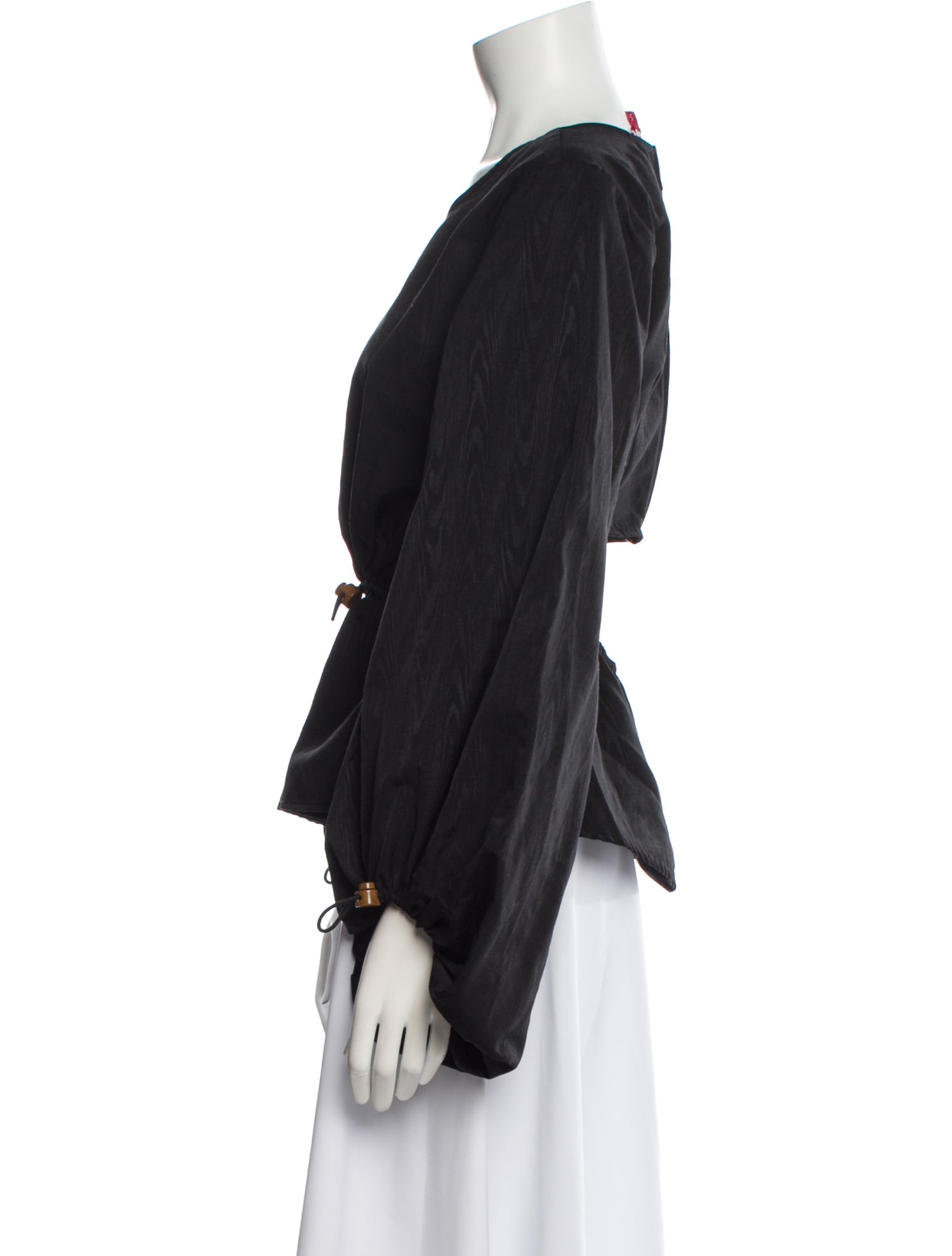 Staud Scoop Neck Long Sleeve Blouse