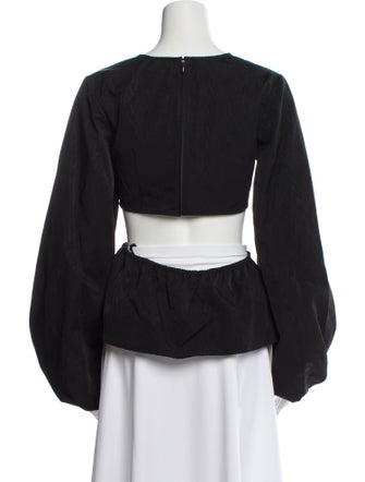 Staud Scoop Neck Long Sleeve Blouse