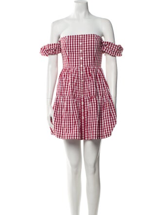 Staud Plaid Print Mini Dress