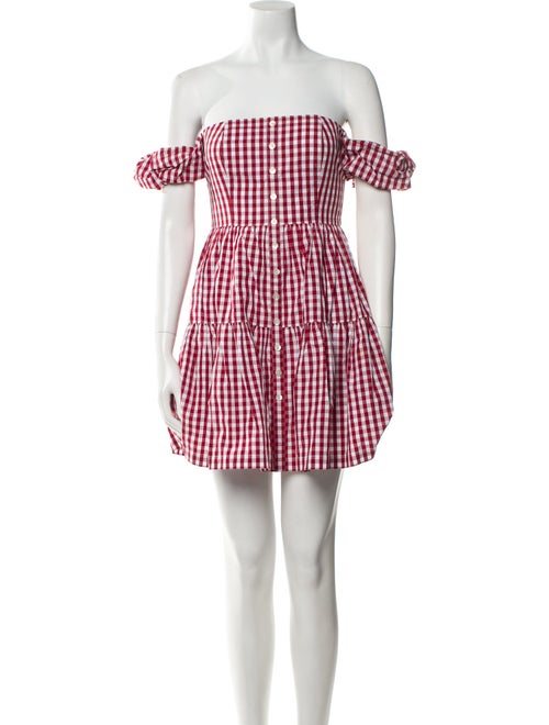 Staud Plaid Print Mini Dress