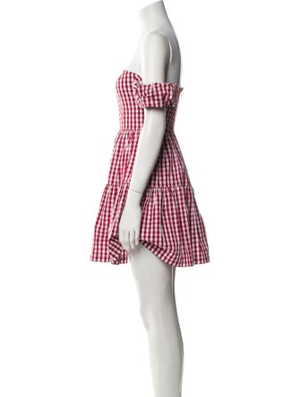Staud Plaid Print Mini Dress