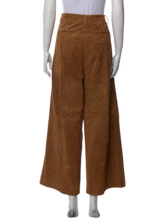 Staud Calf Leather Wide Leg Pants