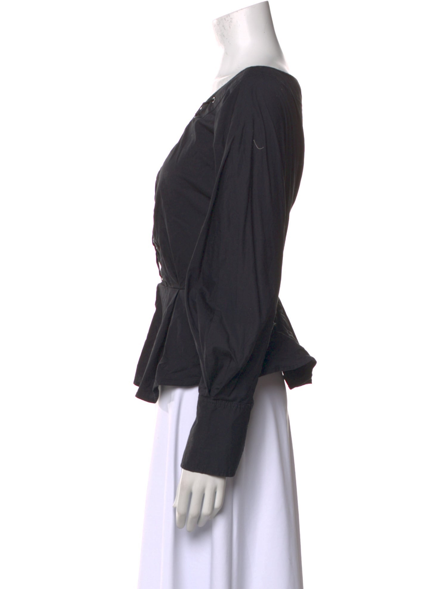 Staud V-Neck Long Sleeve Blouse