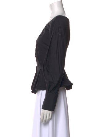 Staud V-Neck Long Sleeve Blouse