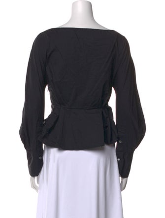 Staud V-Neck Long Sleeve Blouse