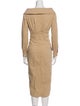 Staud V-Neck Midi Length Dress
