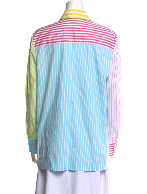 Staud Striped Long Sleeve Button-Up Top