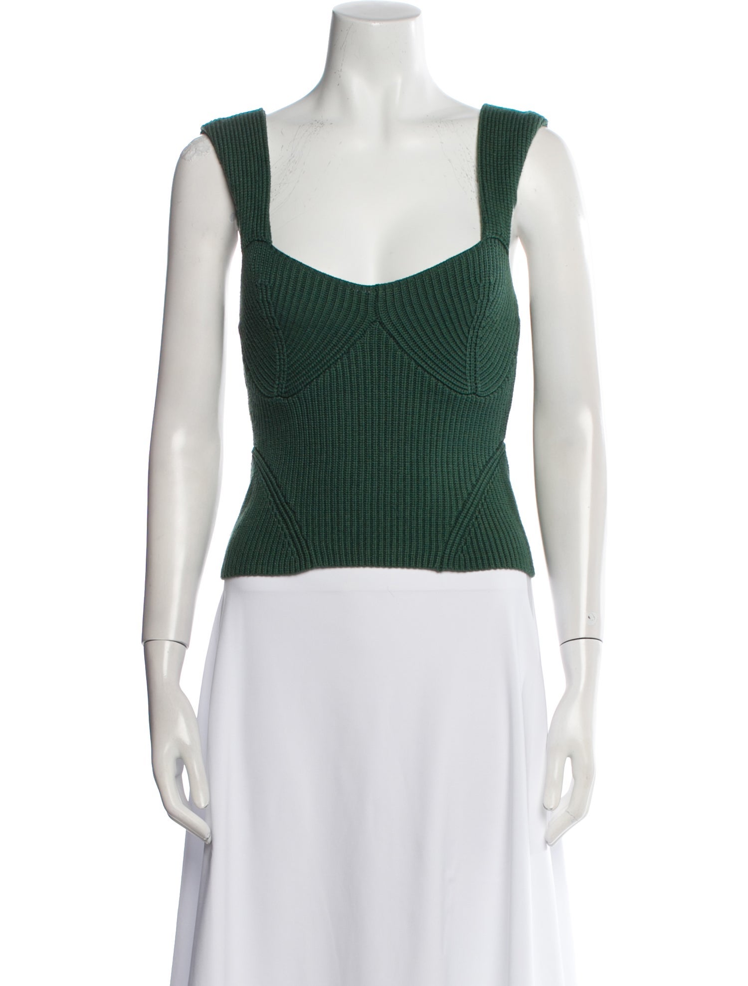 Staud Square Neckline Sleeveless Crop Top