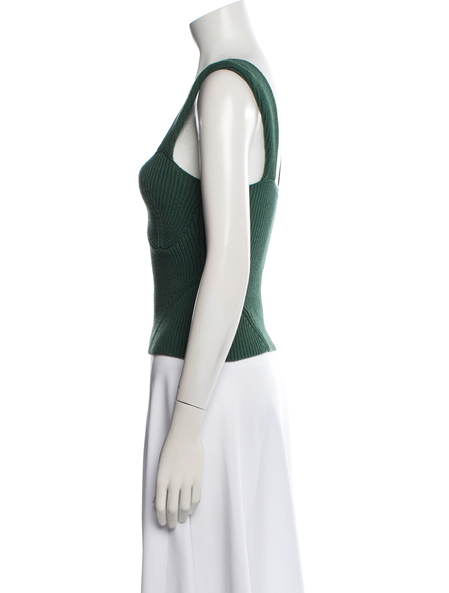 Staud Square Neckline Sleeveless Crop Top