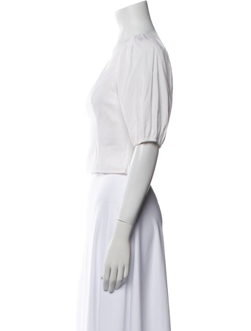 Staud Square Neckline Short Sleeve Crop Top