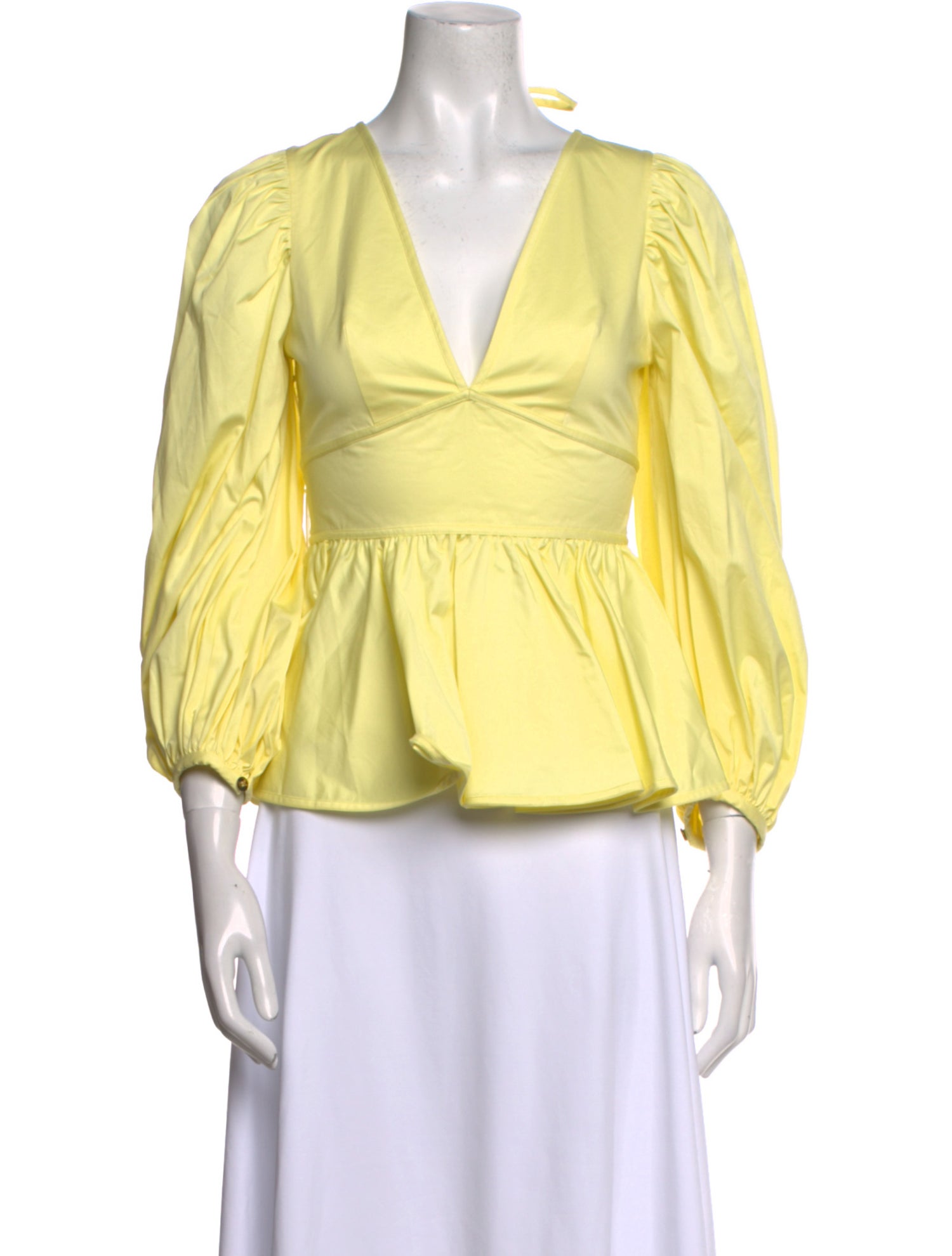 Staud V-Neck Three-Quarter Sleeve Blouse