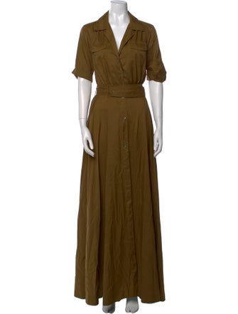 Staud V-Neck Long Dress