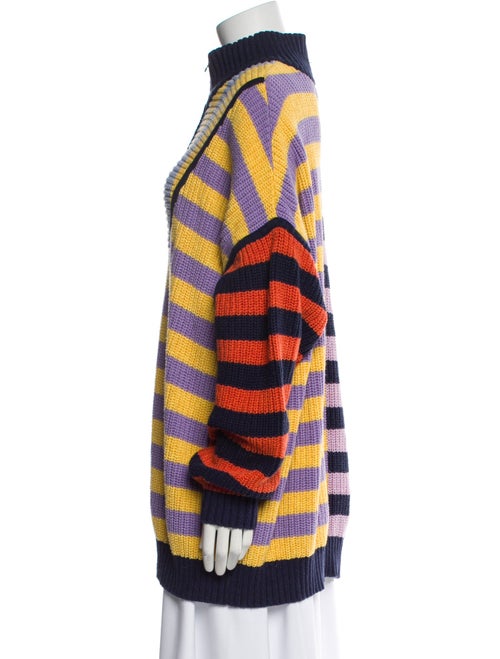 Staud Striped Mock Neck Sweater