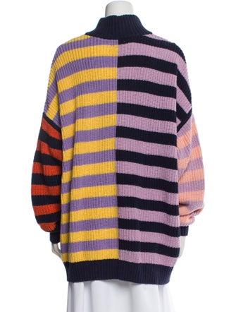 Staud Striped Mock Neck Sweater