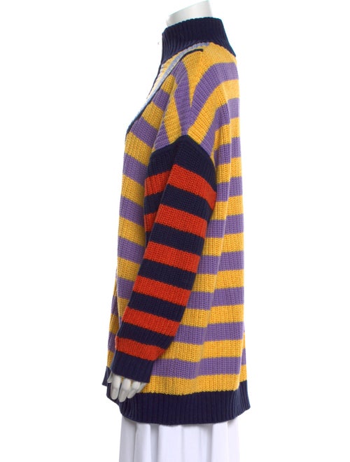 Staud Striped Mock Neck Sweater