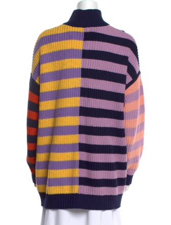 Staud Striped Mock Neck Sweater