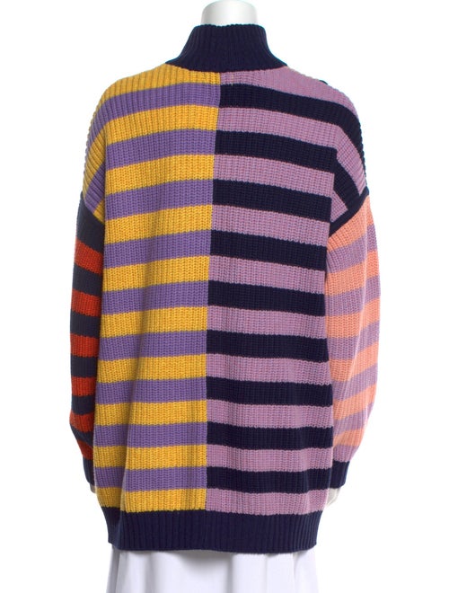 Staud Striped Mock Neck Sweater