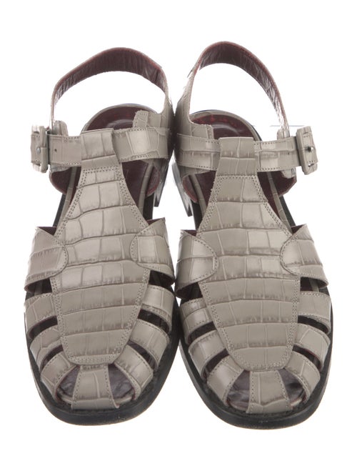 Staud Embossed Leather Slingback Sandals