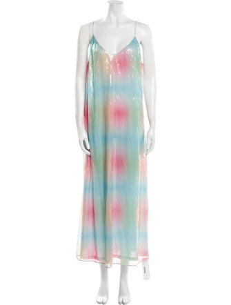 Staud Tie-Dye Print Long Dress