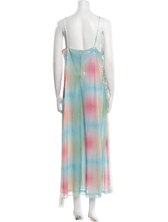 Staud Tie-Dye Print Long Dress