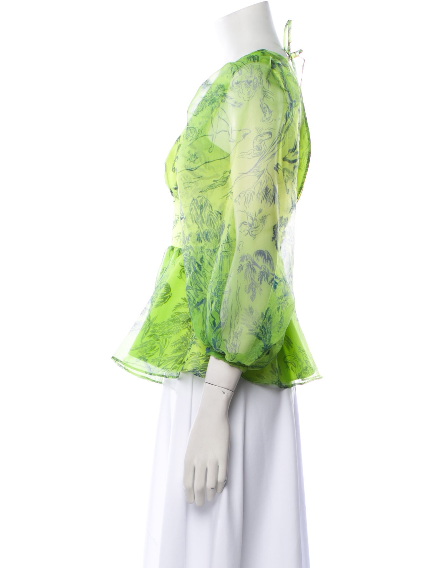 Staud Printed V-Neck Blouse