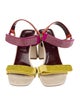 Staud Leather Colorblock Pattern Slingback Sandals