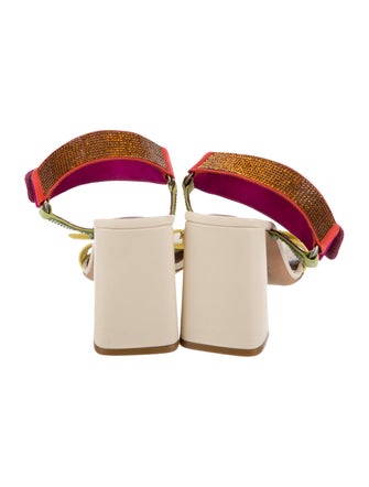 Staud Leather Colorblock Pattern Slingback Sandals