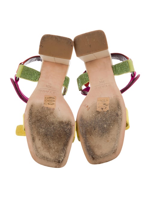 Staud Leather Colorblock Pattern Slingback Sandals