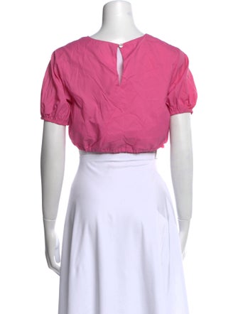 Staud Nylon Scoop Neck Crop Top