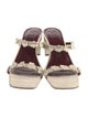 Staud Embossed Leather Ruffle Embellishment Slides
