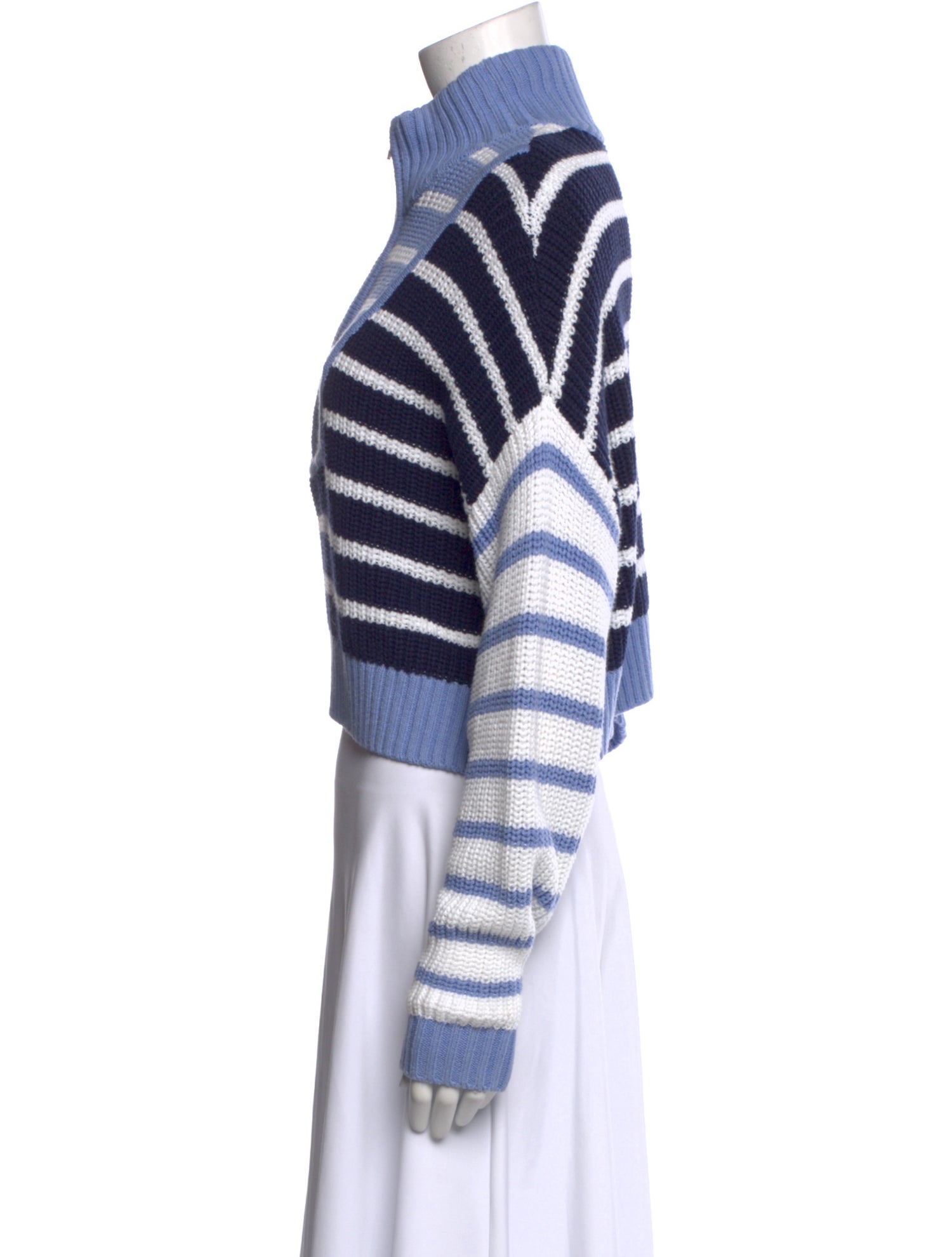 Staud Striped Mock Neck Sweater