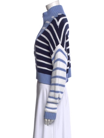 Staud Striped Mock Neck Sweater