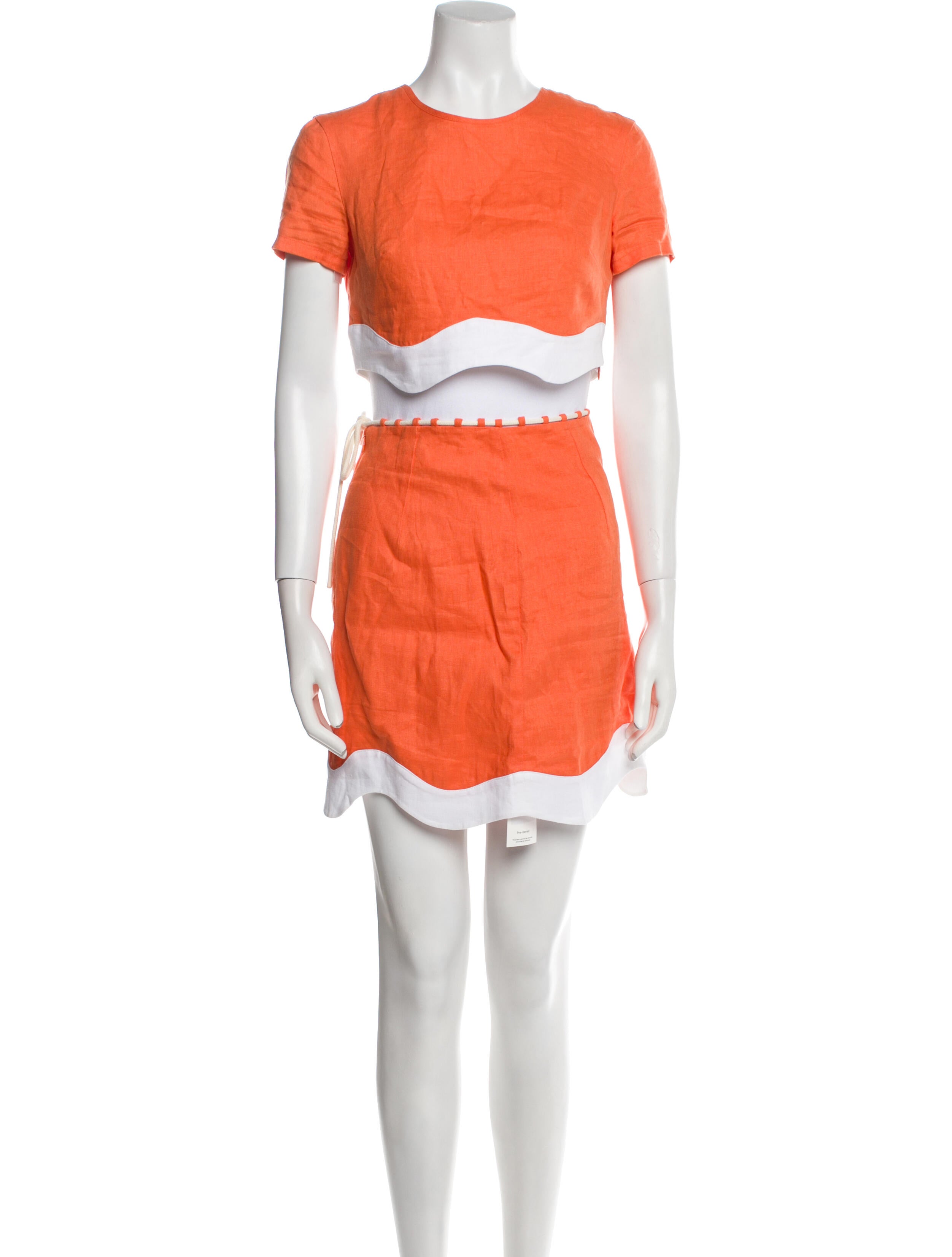 Staud Linen Colorblock Pattern Skirt Set