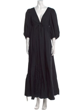 Staud V-Neck Long Dress