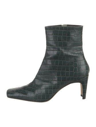 Staud Leather Animal Print Boots