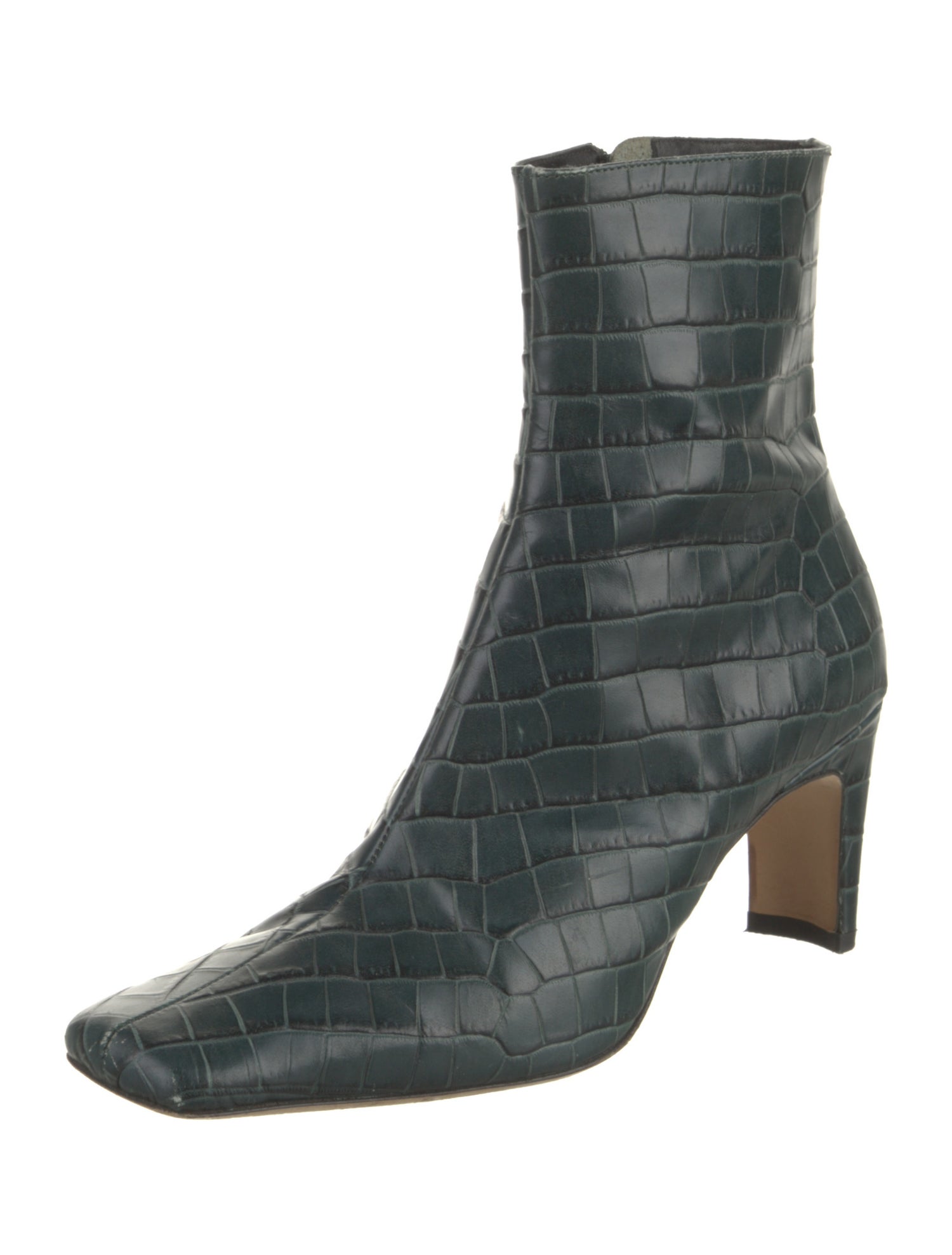 Staud Leather Animal Print Boots