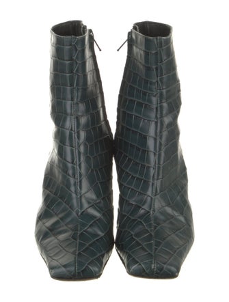 Staud Leather Animal Print Boots