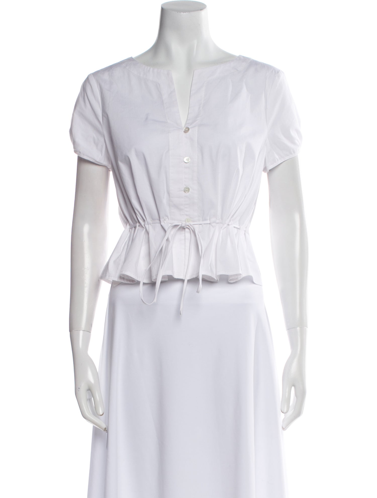 Staud V-Neck Short Sleeve Crop Top