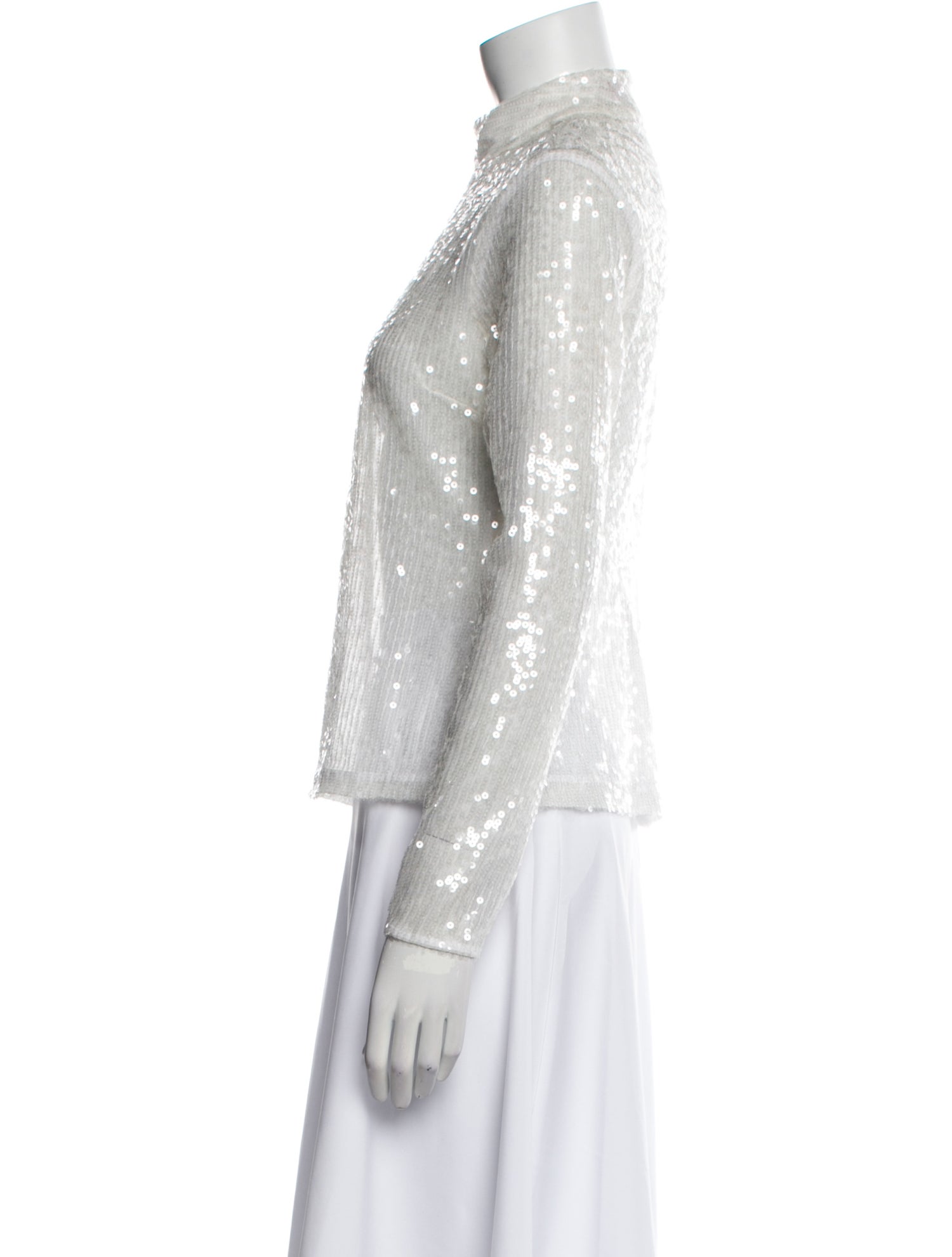 Staud Mock Neck Long Sleeve Top