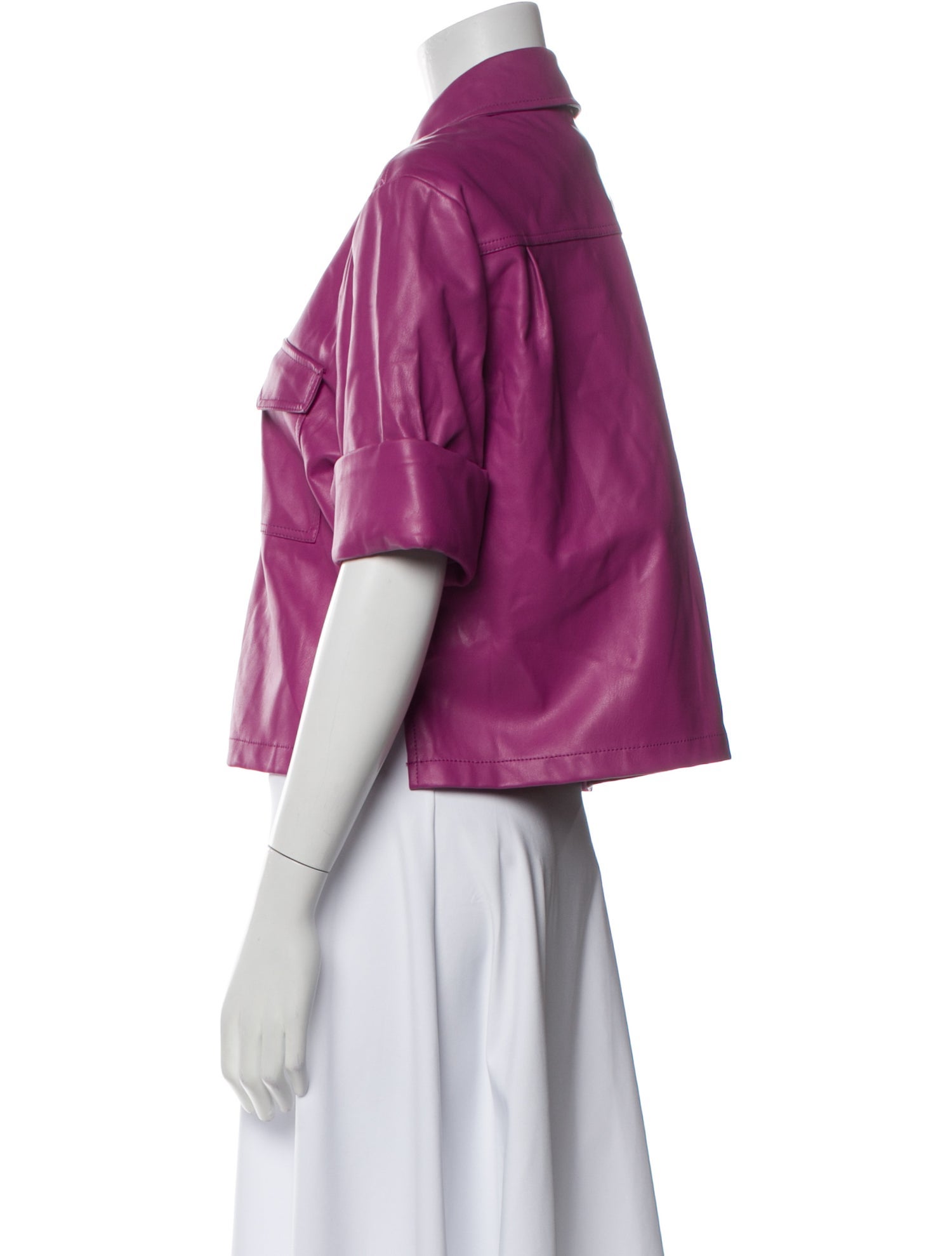 Staud Short Sleeve Button-Up Top