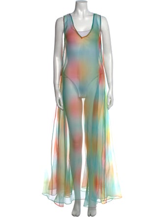 Staud Printed Long Dress