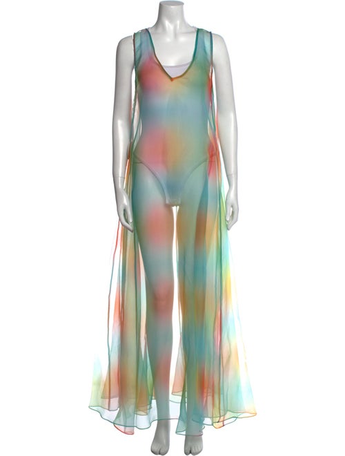 Staud Printed Long Dress