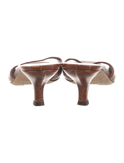 Staud Embossed Leather Slides