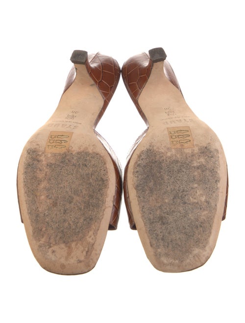 Staud Embossed Leather Slides