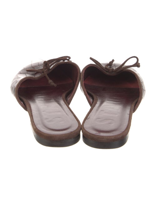 Staud Embossed Leather Bow Accents Mules