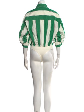 Staud Striped Mock Neck Bodysuit